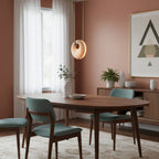 Ripple-Textured Glass Ring Pendant Light, Copper