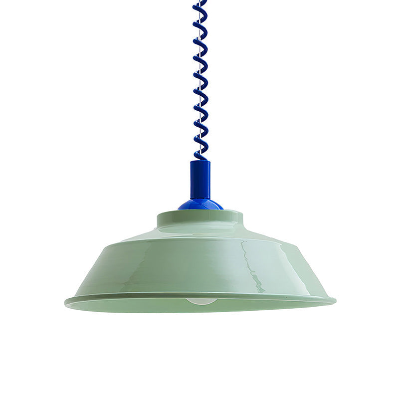Glossy Metal Dome Pendant Light in Vibrant Colors