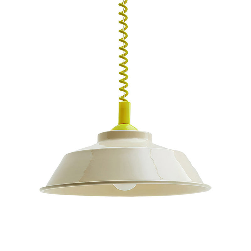 Glossy Metal Dome Pendant Light in Vibrant Colors