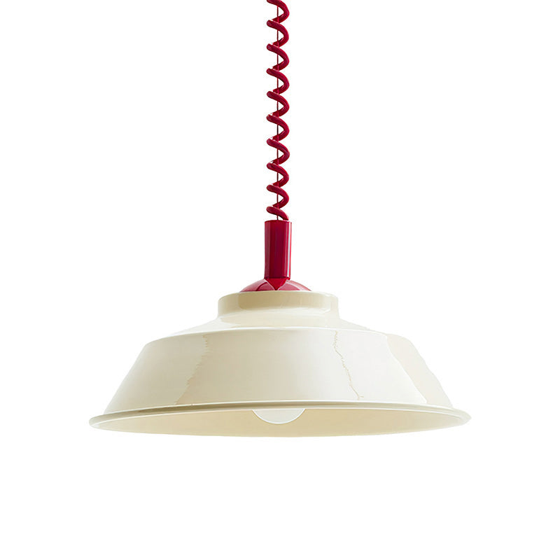 Glossy Metal Dome Pendant Light in Vibrant Colors