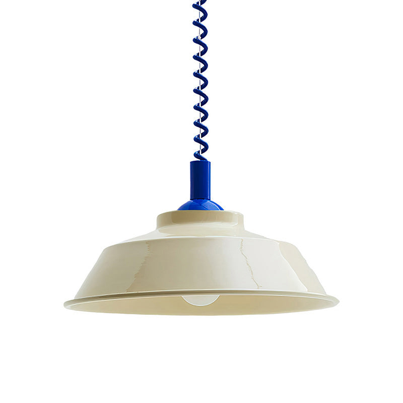 Glossy Metal Dome Pendant Light in Vibrant Colors