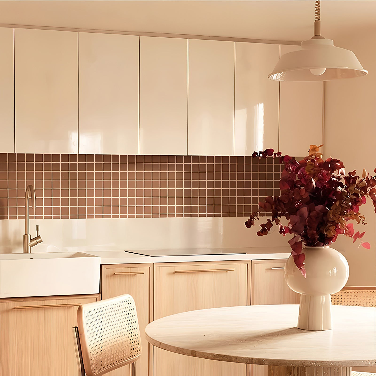 Glossy Metal Dome Pendant Light in Vibrant Colors