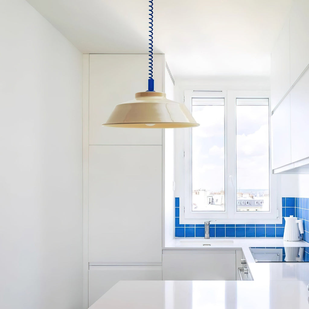 Glossy Metal Dome Pendant Light in Vibrant Colors