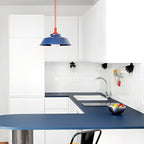 Glossy Metal Dome Pendant Light in Vibrant Colors