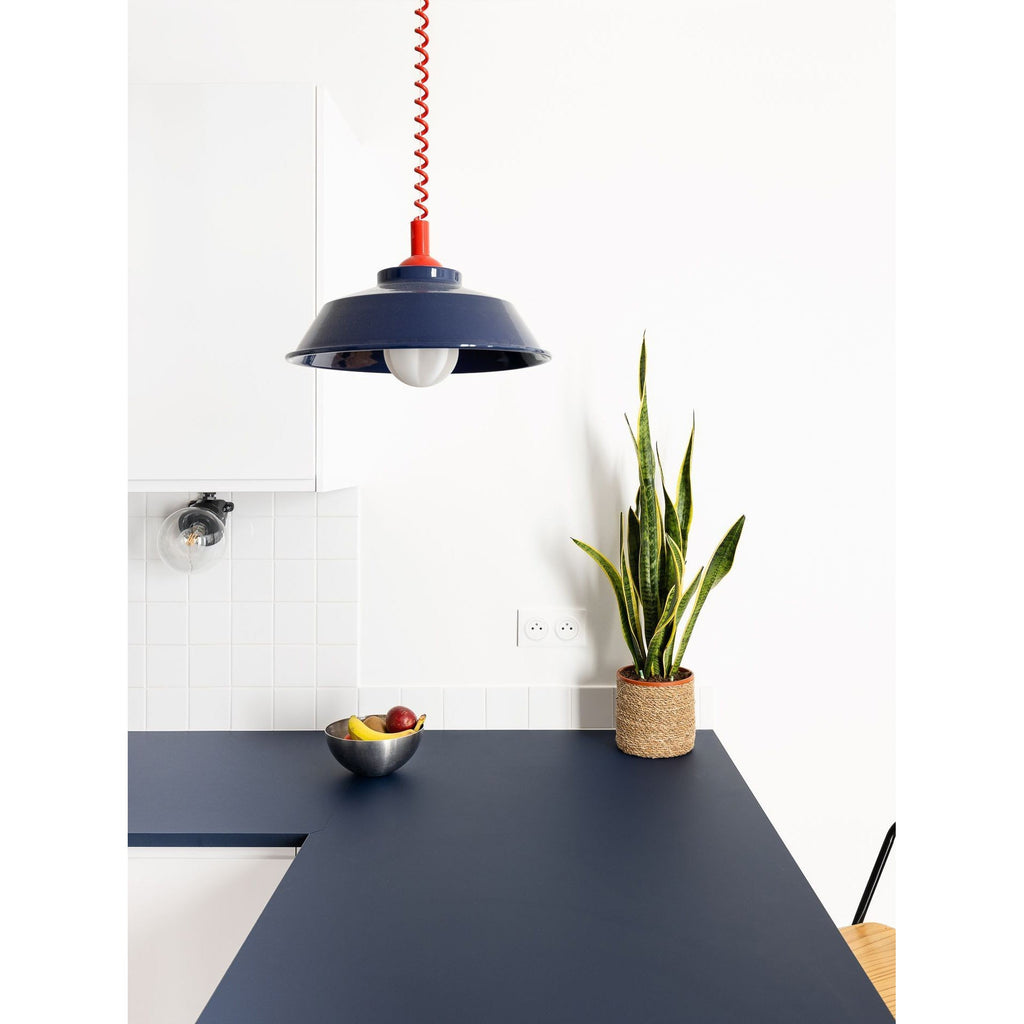 Glossy Metal Dome Pendant Light in Vibrant Colors