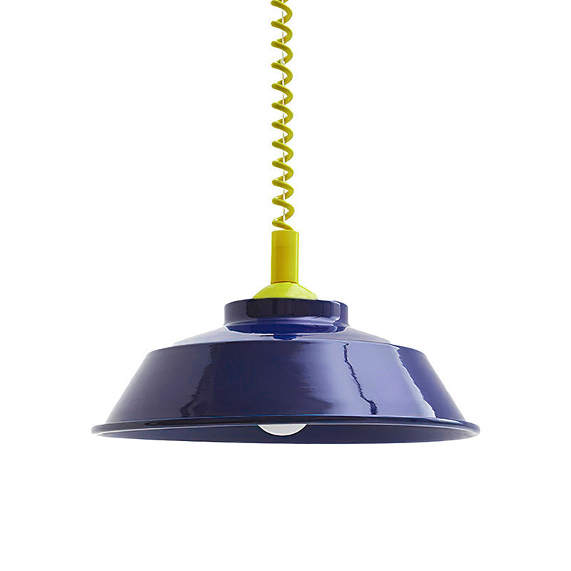 Glossy Metal Dome Pendant Light in Vibrant Colors