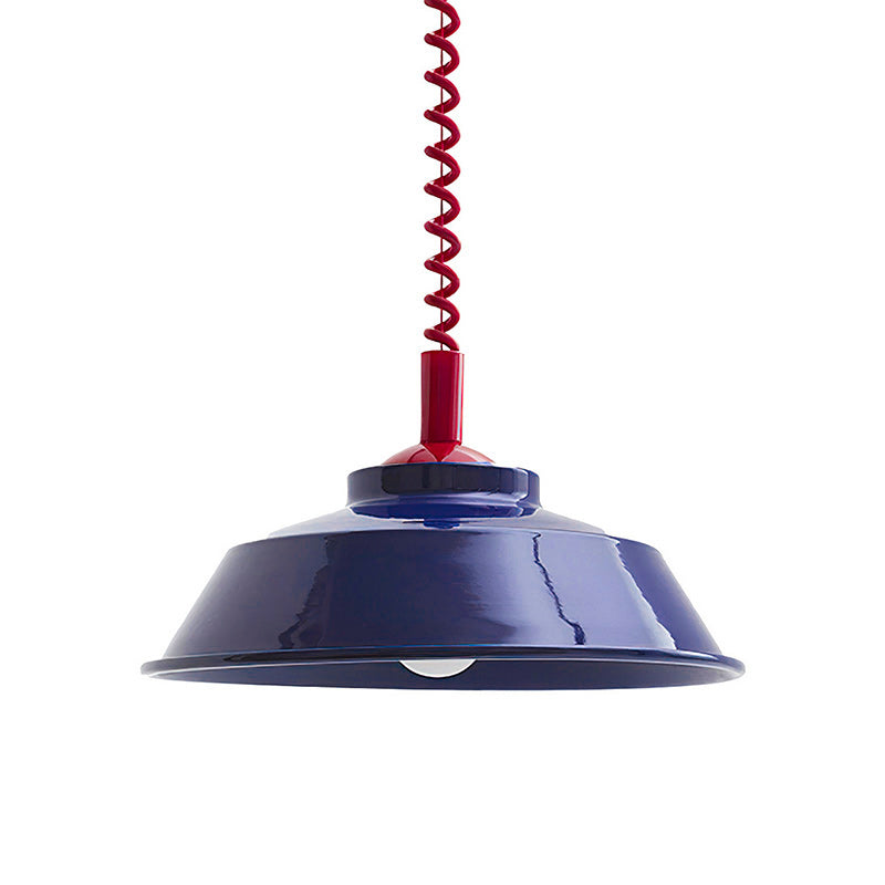 Glossy Metal Dome Pendant Light in Vibrant Colors