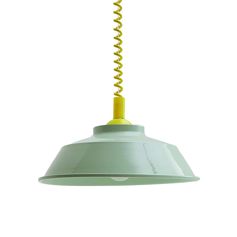 Glossy Metal Dome Pendant Light in Vibrant Colors