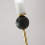 Brass & Marble Cylinder Wall Lamp with Frosted Shade