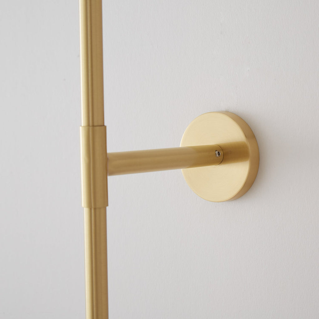 Brass & Marble Cylinder Wall Lamp with Frosted Shade