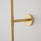 Brass & Marble Cylinder Wall Lamp with Frosted Shade