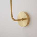Brass & Marble Cylinder Wall Lamp with Frosted Shade