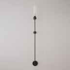 Brass & Marble Cylinder Wall Lamp with Frosted Shade