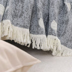 TraditionsWeb: Cotton Blankets in Boho Design with Woven Texture & Decorative Details – for Sofa & Bedroom