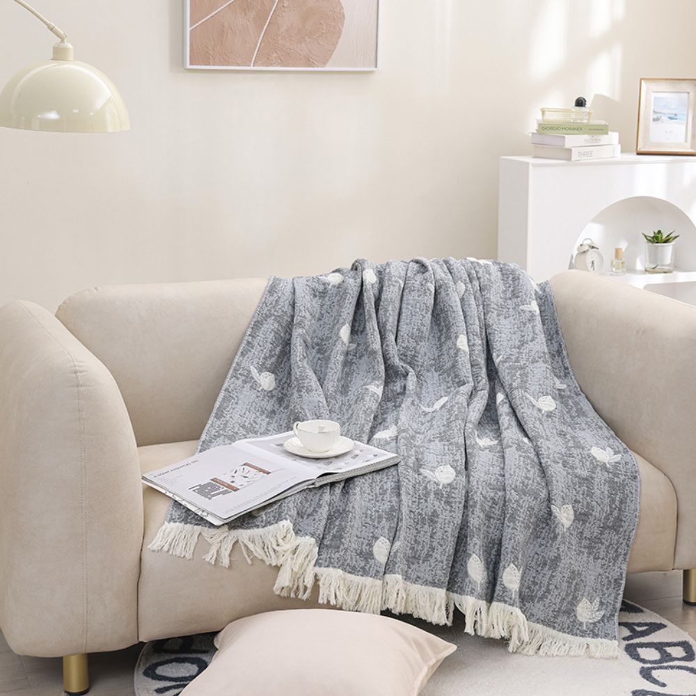 TraditionsWeb: Cotton Blankets in Boho Design with Woven Texture & Decorative Details – for Sofa & Bedroom