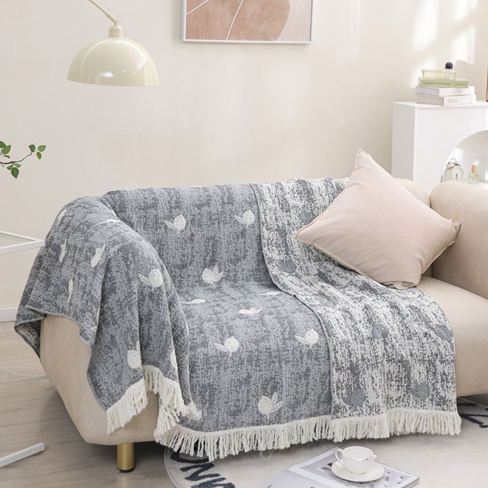 TraditionsWeb: Cotton Blankets in Boho Design with Woven Texture & Decorative Details – for Sofa & Bedroom