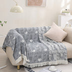 TraditionsWeb: Cotton Blankets in Boho Design with Woven Texture & Decorative Details – for Sofa & Bedroom