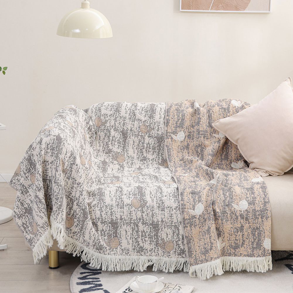 TraditionsWeb: Cotton Blankets in Boho Design with Woven Texture & Decorative Details – for Sofa & Bedroom