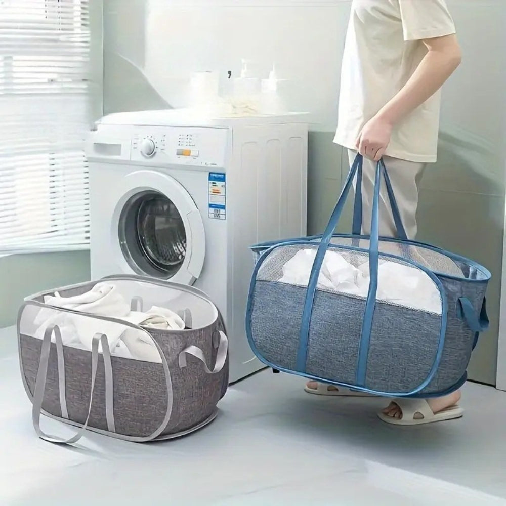 TragenFrisch: Portable Laundry Basket – Space-Saving, Durable & Practical for Student Dorms, Bathrooms & Bedrooms
