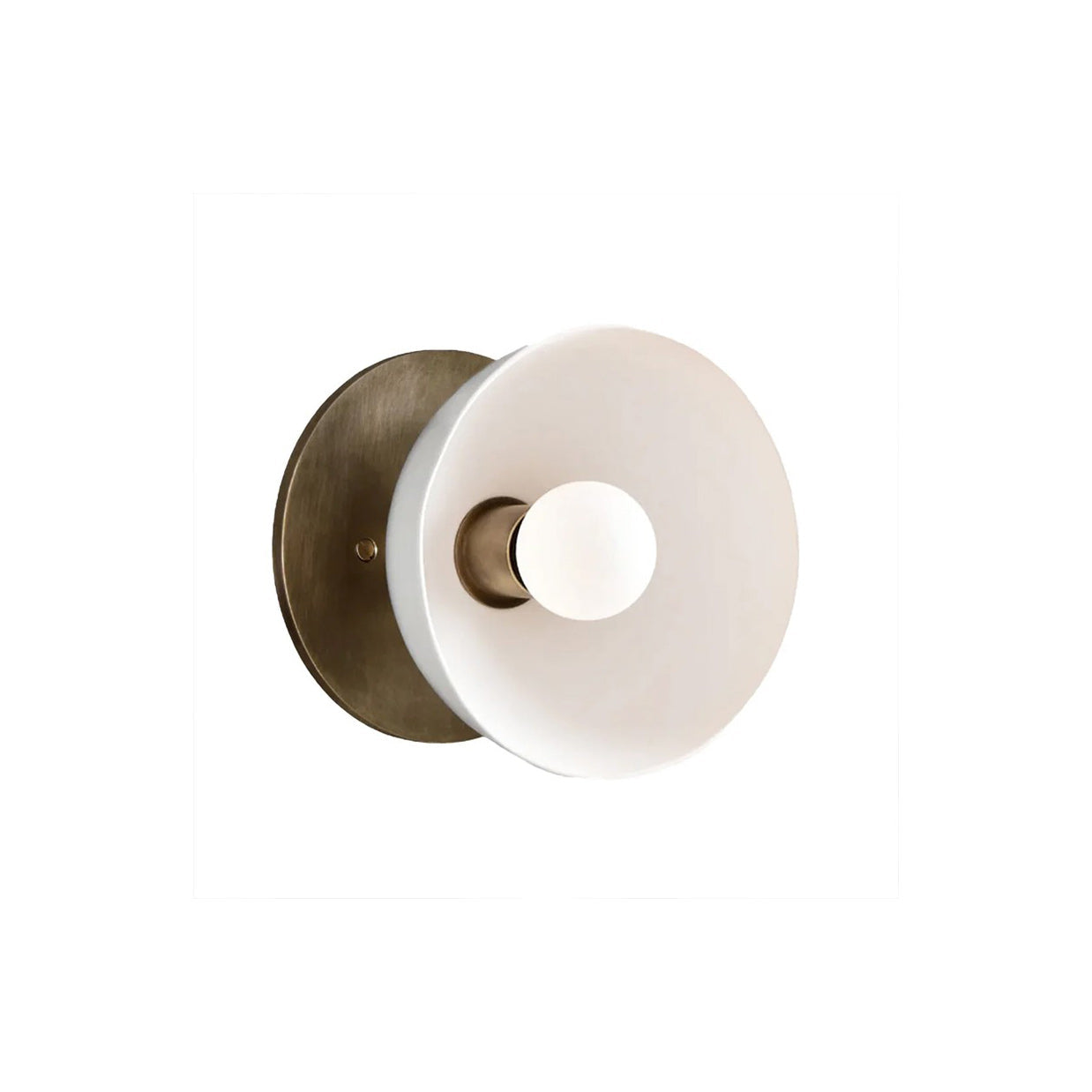 Contemporary Porcelain Shade Wall Light, Bronze/Black