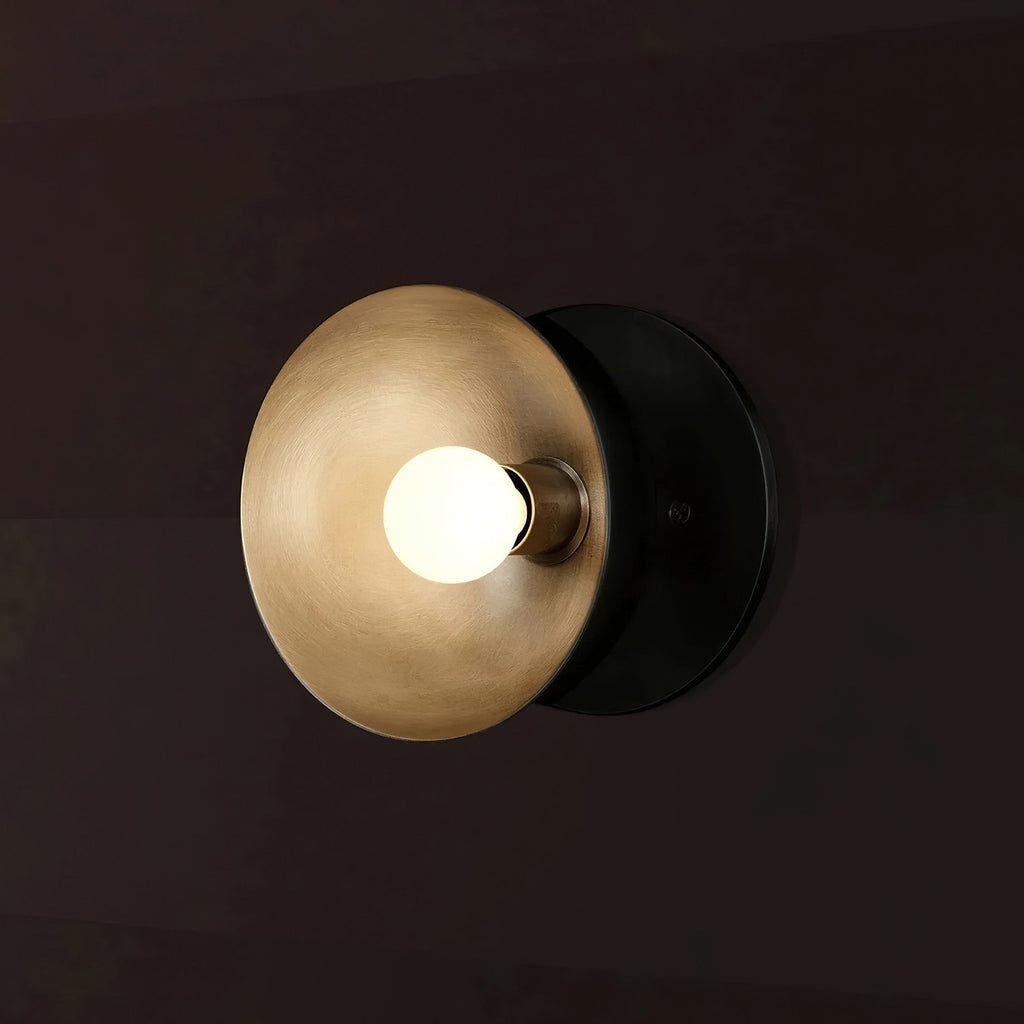 Contemporary Porcelain Shade Wall Light, Bronze/Black