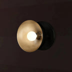 Contemporary Porcelain Shade Wall Light, Bronze/Black