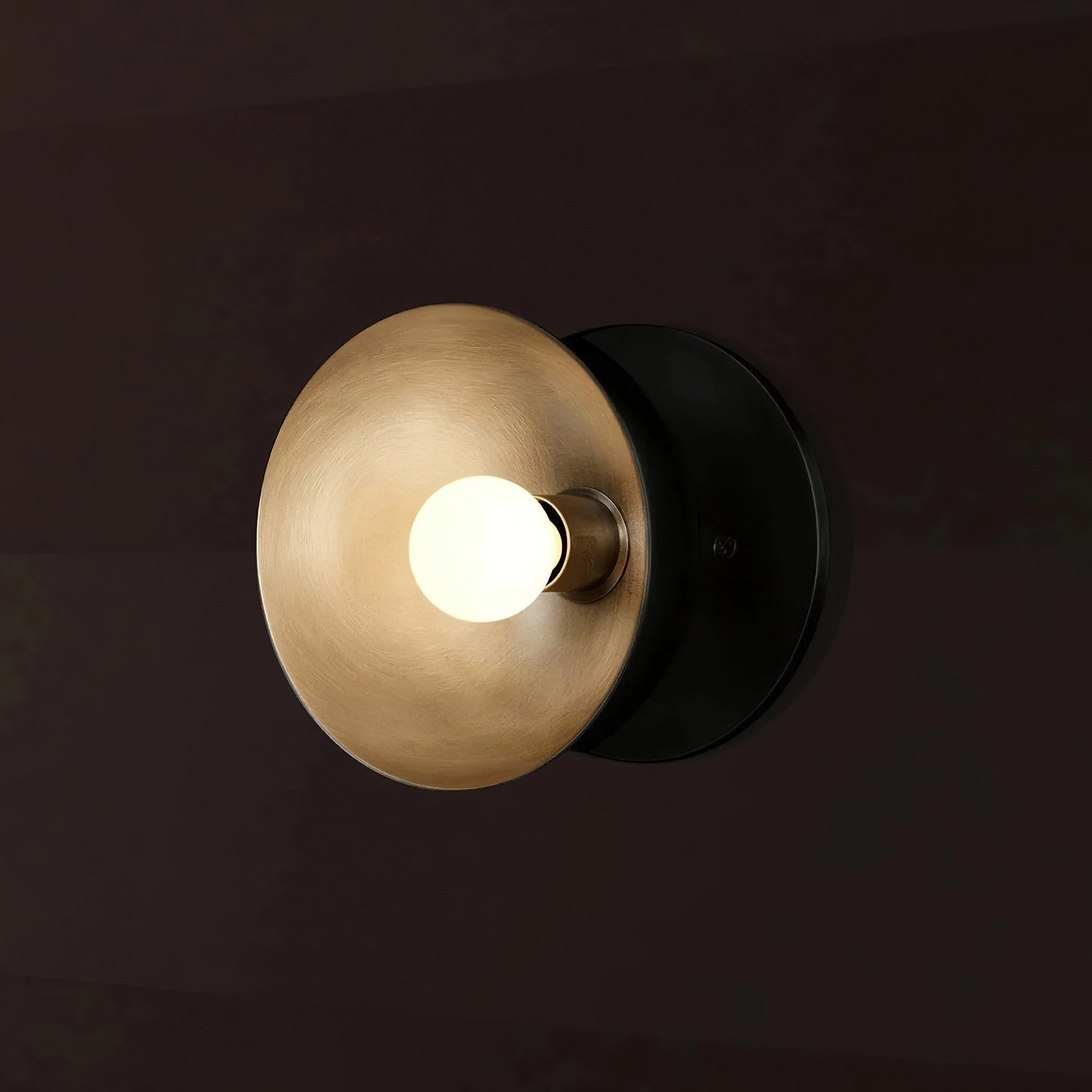 Contemporary Porcelain Shade Wall Light, Bronze/Black