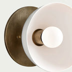 Contemporary Porcelain Shade Wall Light, Bronze/Black