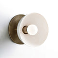 Contemporary Porcelain Shade Wall Light, Bronze/Black