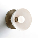Contemporary Porcelain Shade Wall Light, Bronze/Black