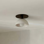 Contemporary Porcelain Shade Wall Light, Bronze/Black