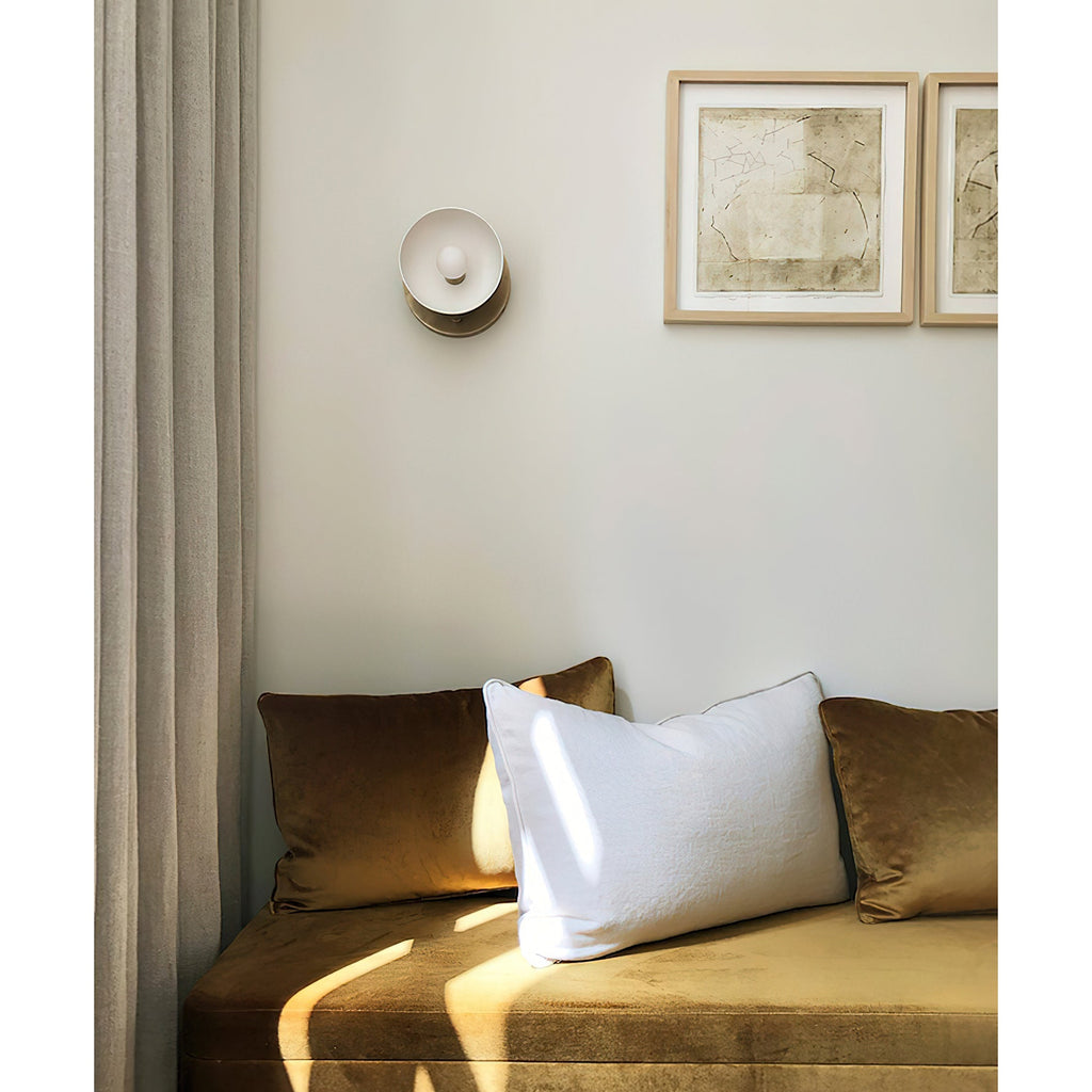 Contemporary Porcelain Shade Wall Light, Bronze/Black