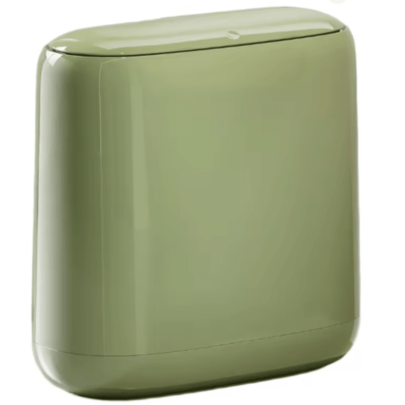 Slim Trash Can, ABS Plastic, Water-Resistant, Manual Lid