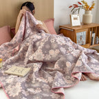 Dreamy Daydreams: Cotton blankets made from cotton gauze with a rustic floral print & soft texture – for sofa & lounge
