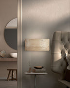 TravéaLume: Modern Travertine Wall Lamp Made of Natural Stone with Warm White LED Light & IP65 – for Indoor & Outdoor Use