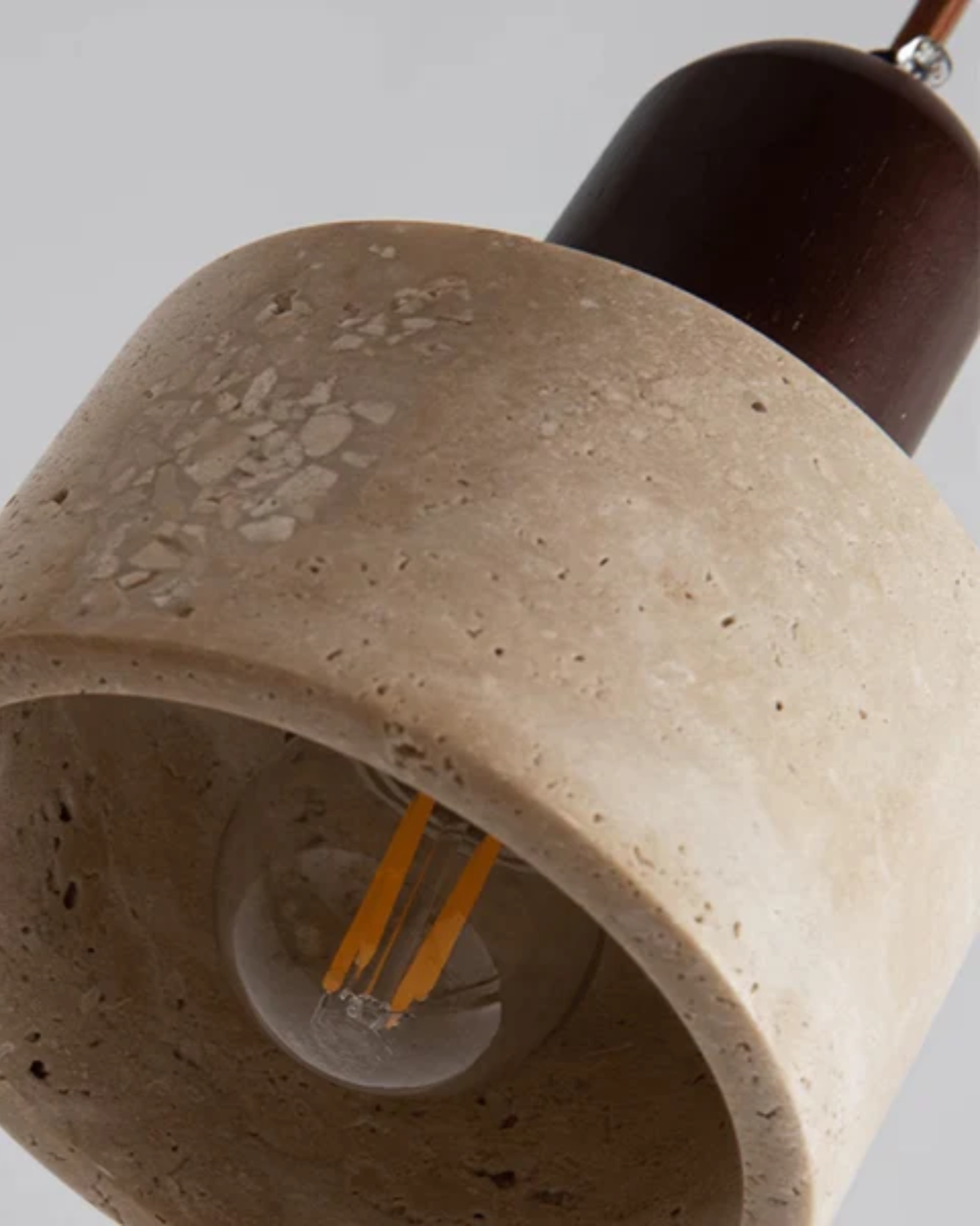 TravertineLight: Pendant Lamp Design – luxurious natural stone lamp with modern shape, for living room & dining room