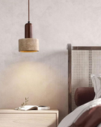 TravertineLight: Pendant Lamp Design – luxurious natural stone lamp with modern shape, for living room & dining room