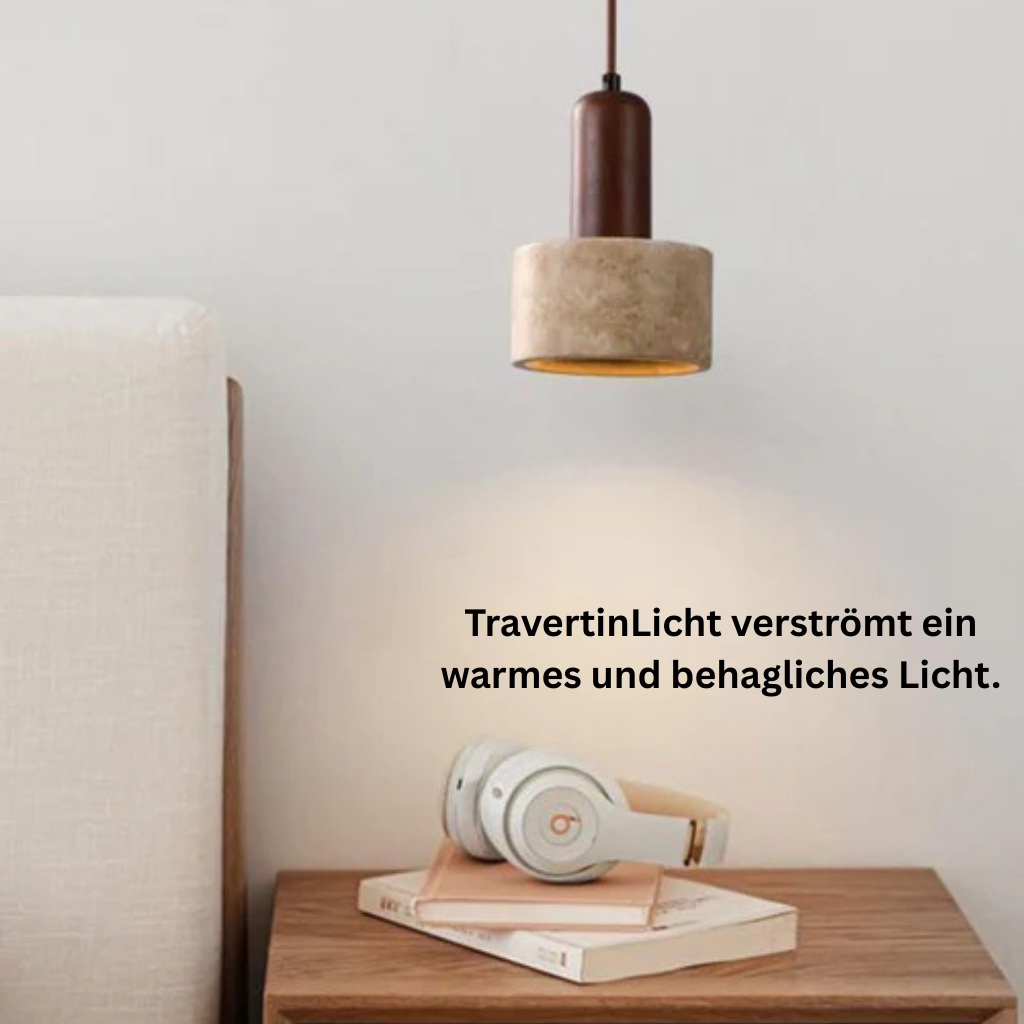TravertineLight: Pendant Lamp Design – luxurious natural stone lamp with modern shape, for living room & dining room