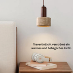 TravertineLight: Pendant Lamp Design – luxurious natural stone lamp with modern shape, for living room & dining room