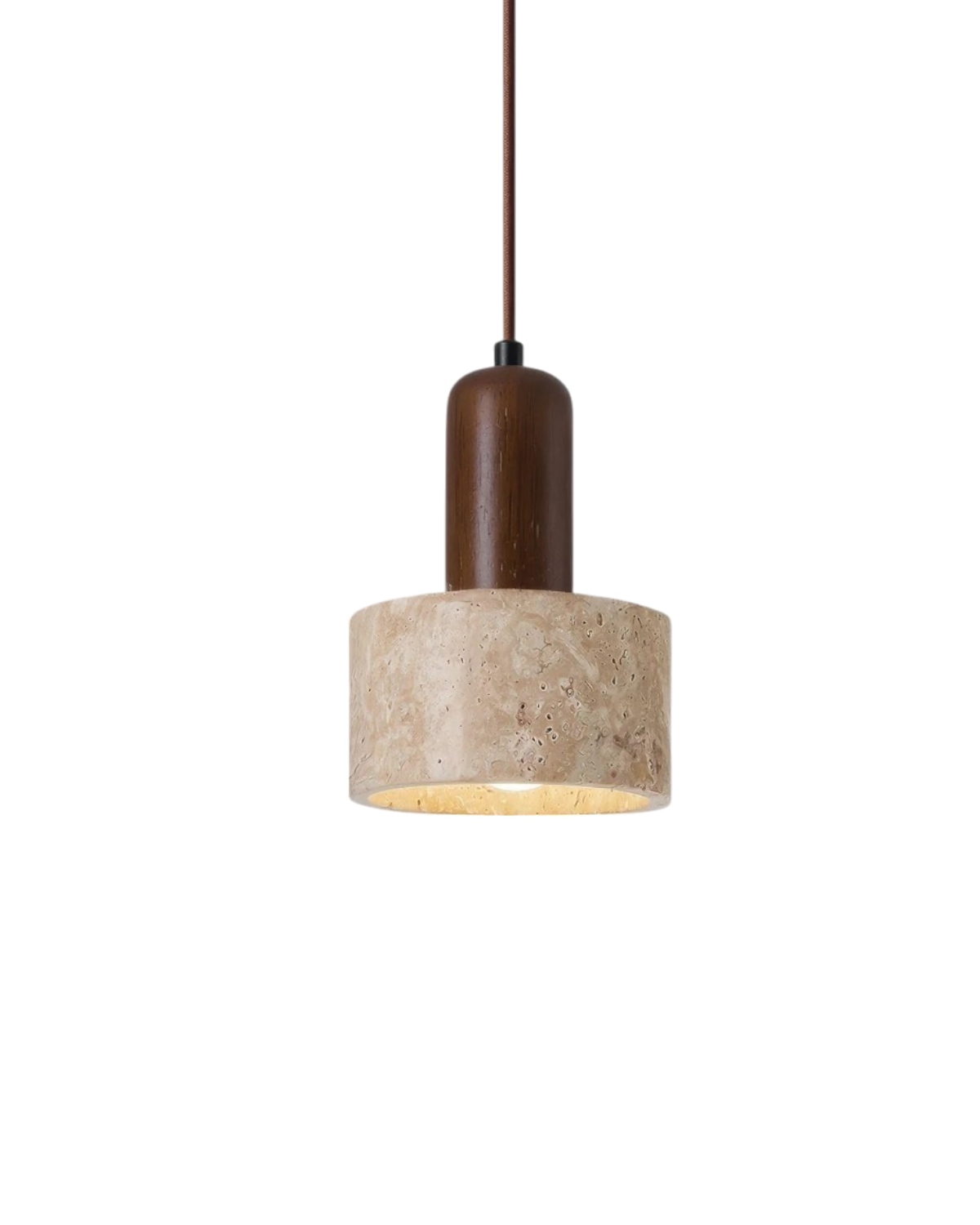 TravertineLight: Pendant Lamp Design – luxurious natural stone lamp with modern shape, for living room & dining room