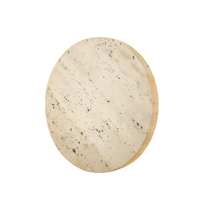 Minimalist Travertine Round Wall Sconce LED 1-light