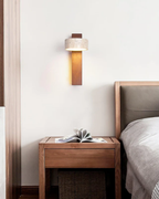 Bello Travertine Wall Sconce | Natural Stone & Walnut Wood