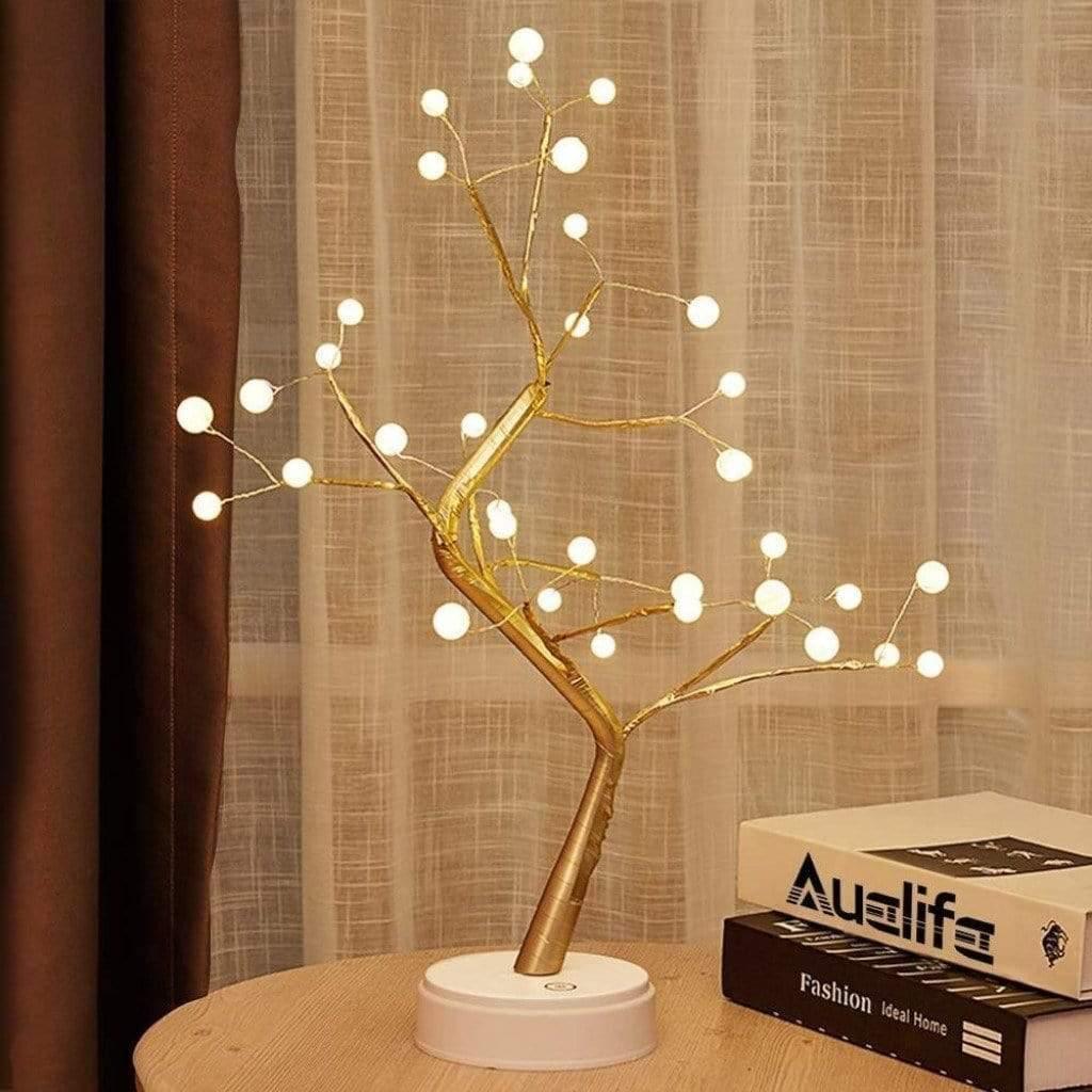 LED Table Lamp Tree Design Warm White Light Modern Minimalist Decor