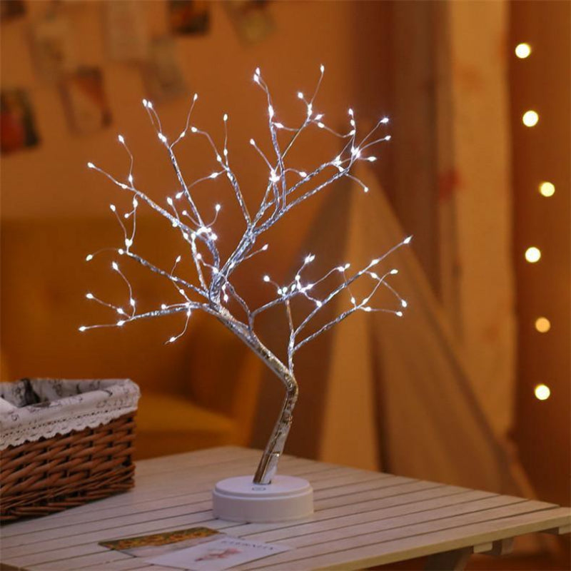 LED Table Lamp Tree Design Warm White Light Modern Minimalist Decor