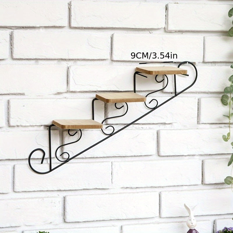 StairDesign: Wall Shelf Metal – decorative, robust & hanging in stair design for plants & living room