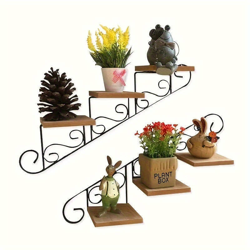 StairDesign: Wall Shelf Metal – decorative, robust & hanging in stair design for plants & living room