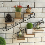 StairDesign: Wall Shelf Metal – decorative, robust & hanging in stair design for plants & living room