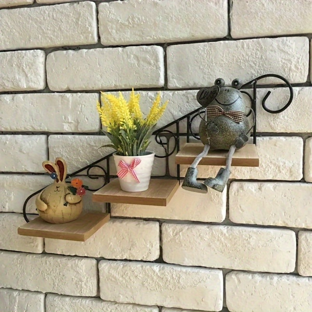 StairDesign: Wall Shelf Metal – decorative, robust & hanging in stair design for plants & living room