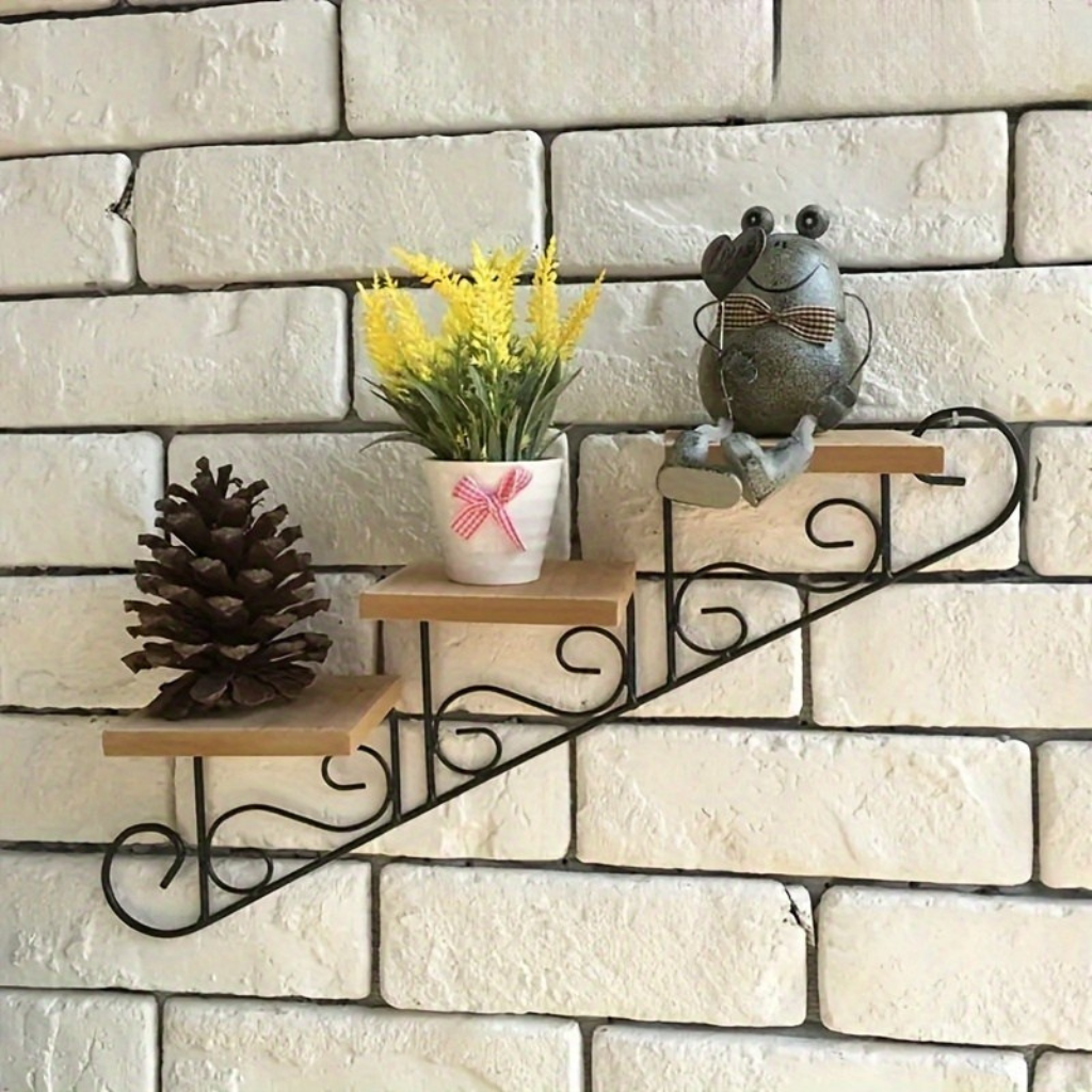 StairDesign: Wall Shelf Metal – decorative, robust & hanging in stair design for plants & living room