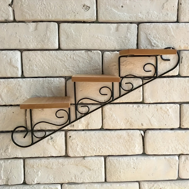 StairDesign: Wall Shelf Metal – decorative, robust & hanging in stair design for plants & living room